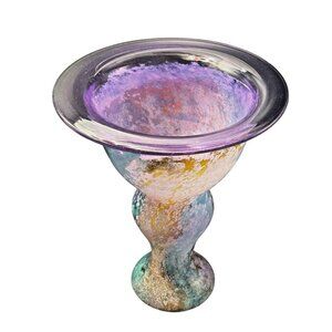 Kosta Boda Can Can Vase 8 1/2" Purple Art Glass Signed Kjell Ingmann, Sweden MCM